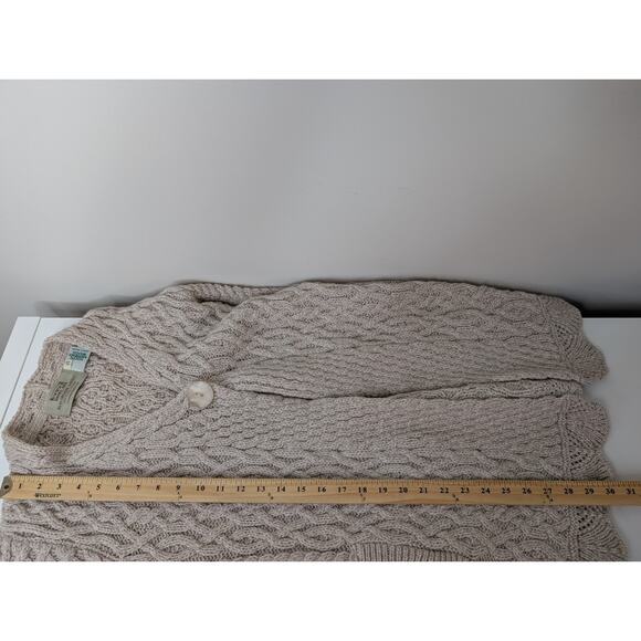 Aran Ireland Long Button Cardigan 100% Merino Wool Womens Size: S - Picture 8 of 9